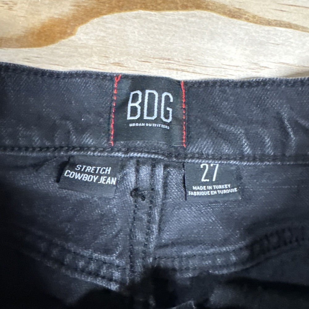 BDG URBAN‎ OUTFITTERS BLACK STRETCH COWBOY STRAIGHT LEG HIGH RISE JEANS SZ 27 - Picture 5 of 8